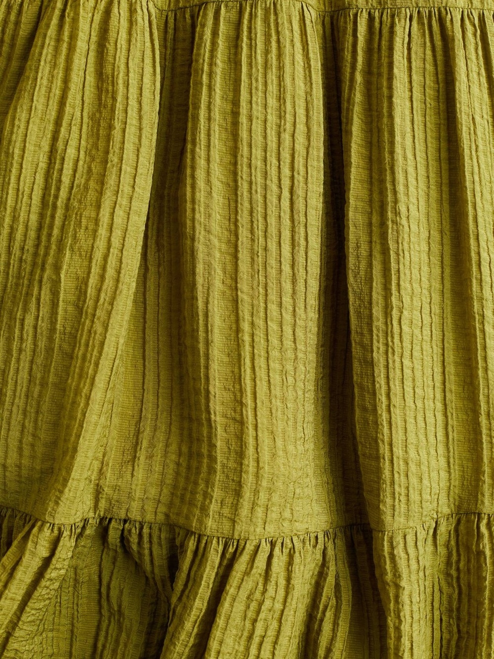 H&M Olive Green V-Neck Tiered Midi Dress Size S - Picture 5 of 8